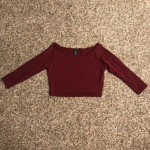 Forever 21 Quarter Sleeve Crop Top
